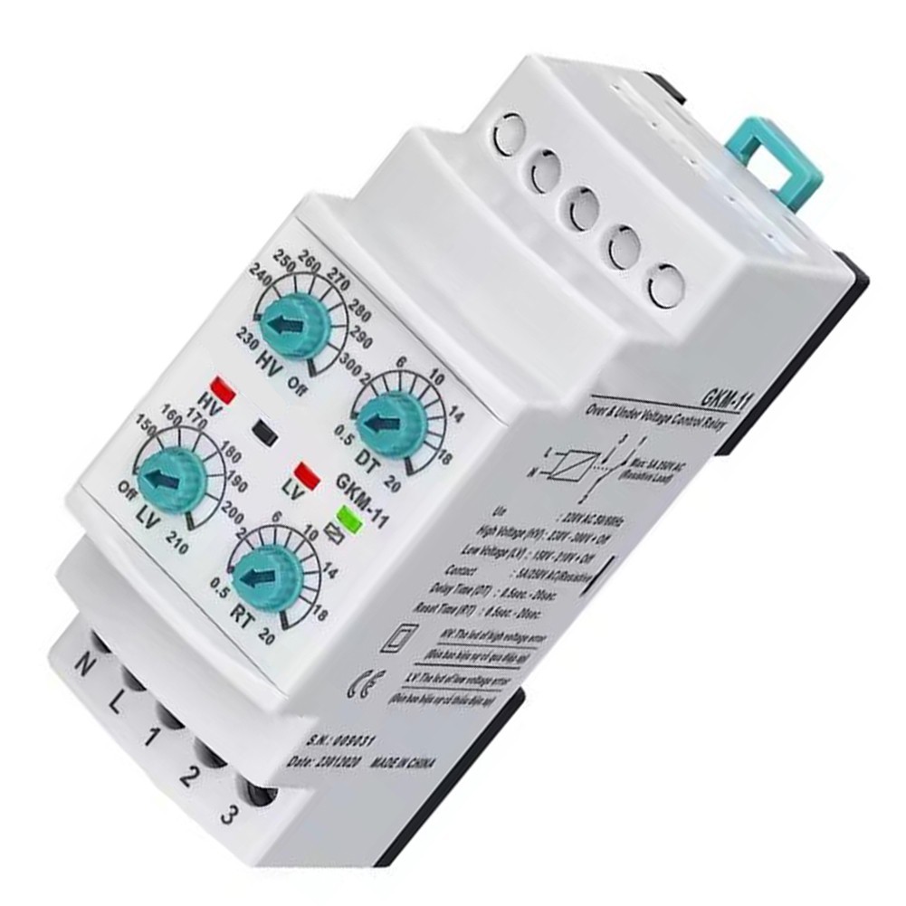 GKM11 three phase overvoltage undervoltage motor protection for relay 220VAC