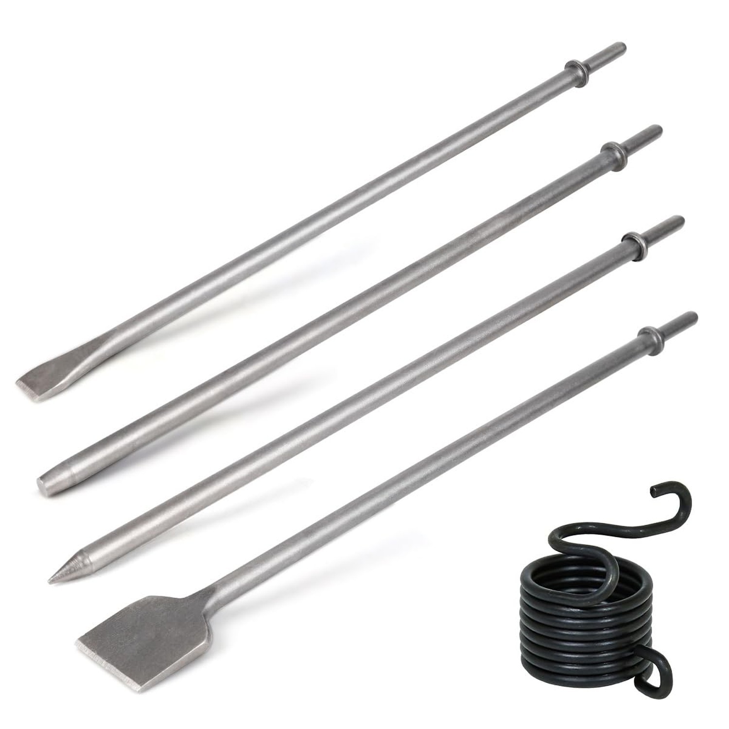 4Pcs Air Hammer Chisel Bits, 17.7 Inch Long Air Flat Chisels, Pneumatic Cold ...