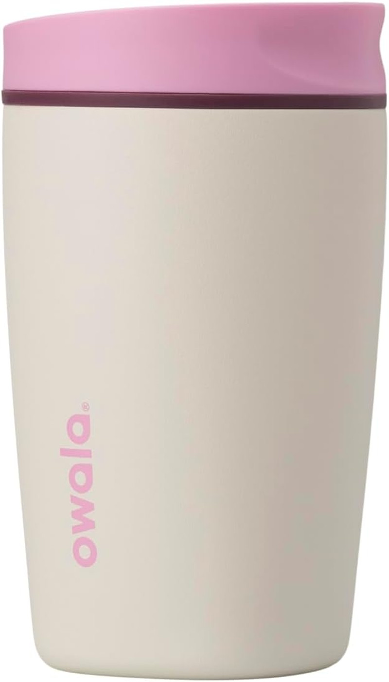 Owala Smoothsip Slider Insulated Stainless Steel Coffee Tumbler, Reusable Iced C