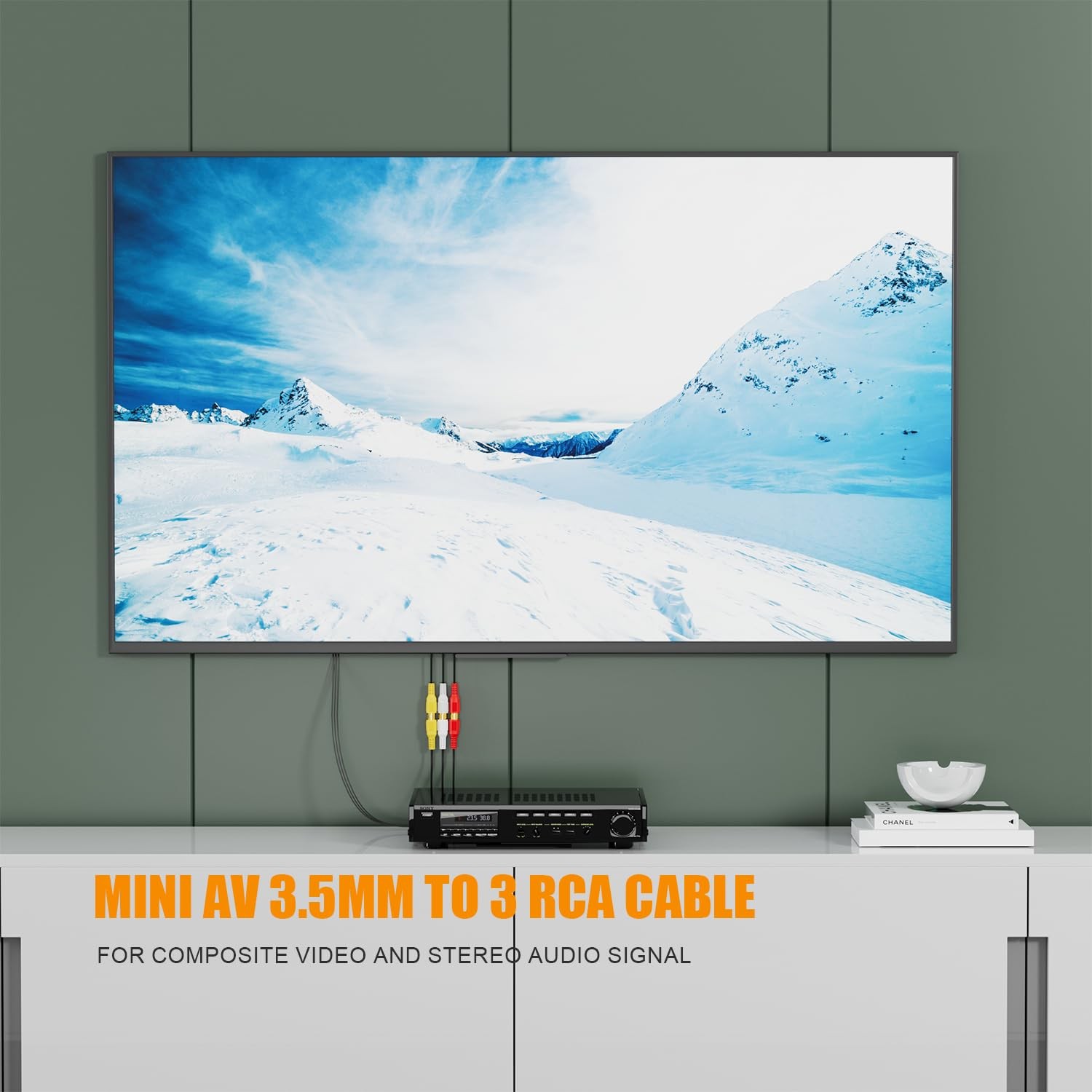 BERLAT Video AV Component Adapter Cable Replacement for TCL TV, 3 RCA to AV...