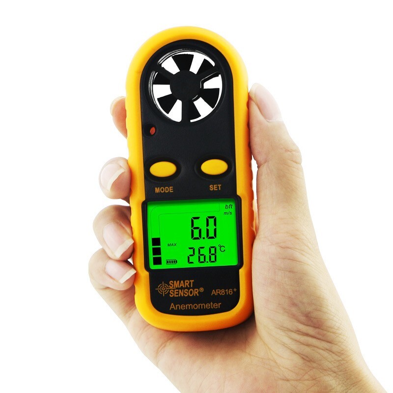 SMART SENSOR Digital Anemometer Handheld Air Wind Speed Velocity LCD Portable AU