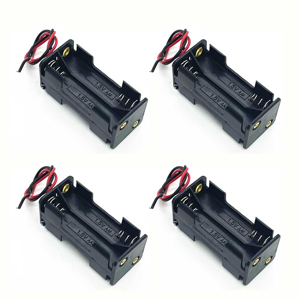 4Pcs Four/4X AAA DIY Battery Holder Case Box Base 6V/5V Volt With Bare Wire Ends