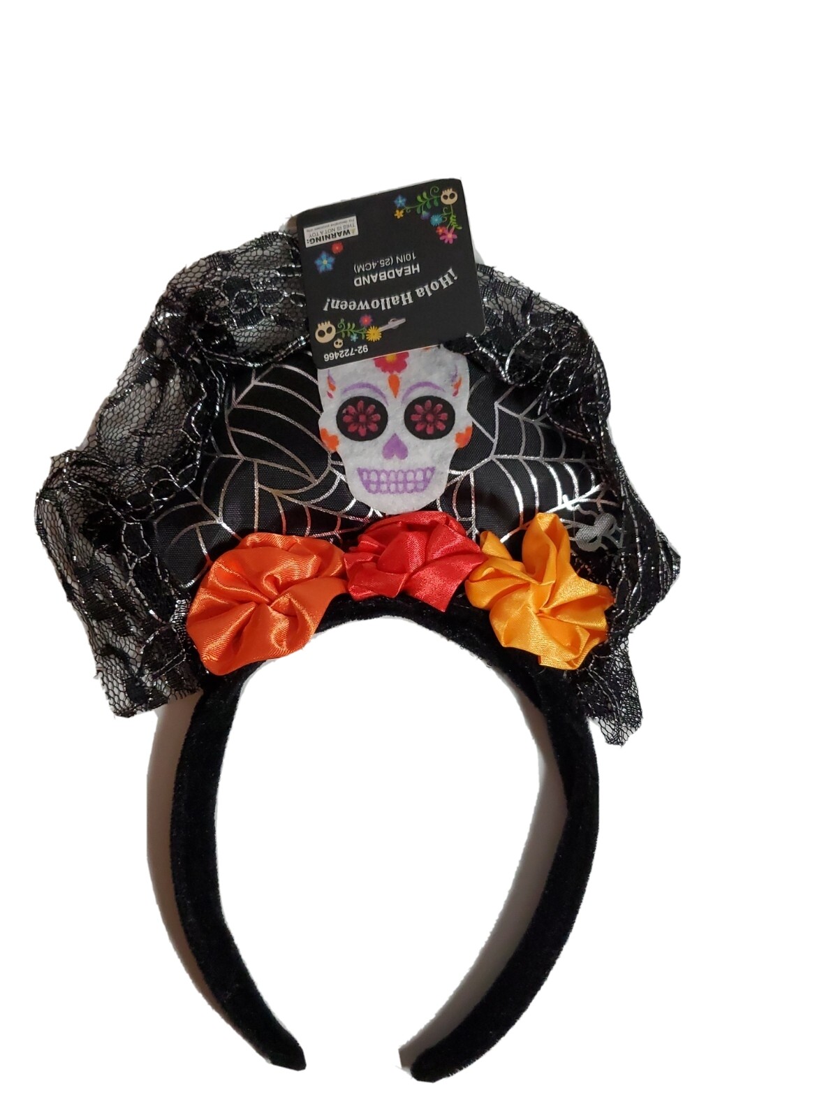 RDC Dia de los Muertos Day of the Dead Flower, Lace, Skull, Headband Headpiece C