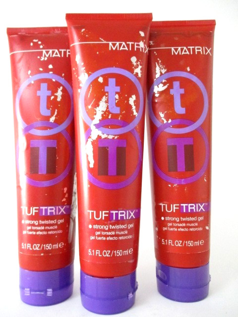 3x MATRIX Tuf Trix Strong Twisted Hair Gel 5.1 oz (scuffed & LIQUID consistency)