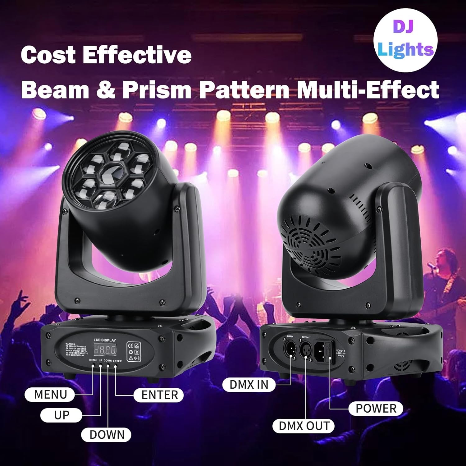 150W LED Stage Light Bee-Eyes 3 Prism Moving Head DJ Lighting 8 Gobos *6582E2B