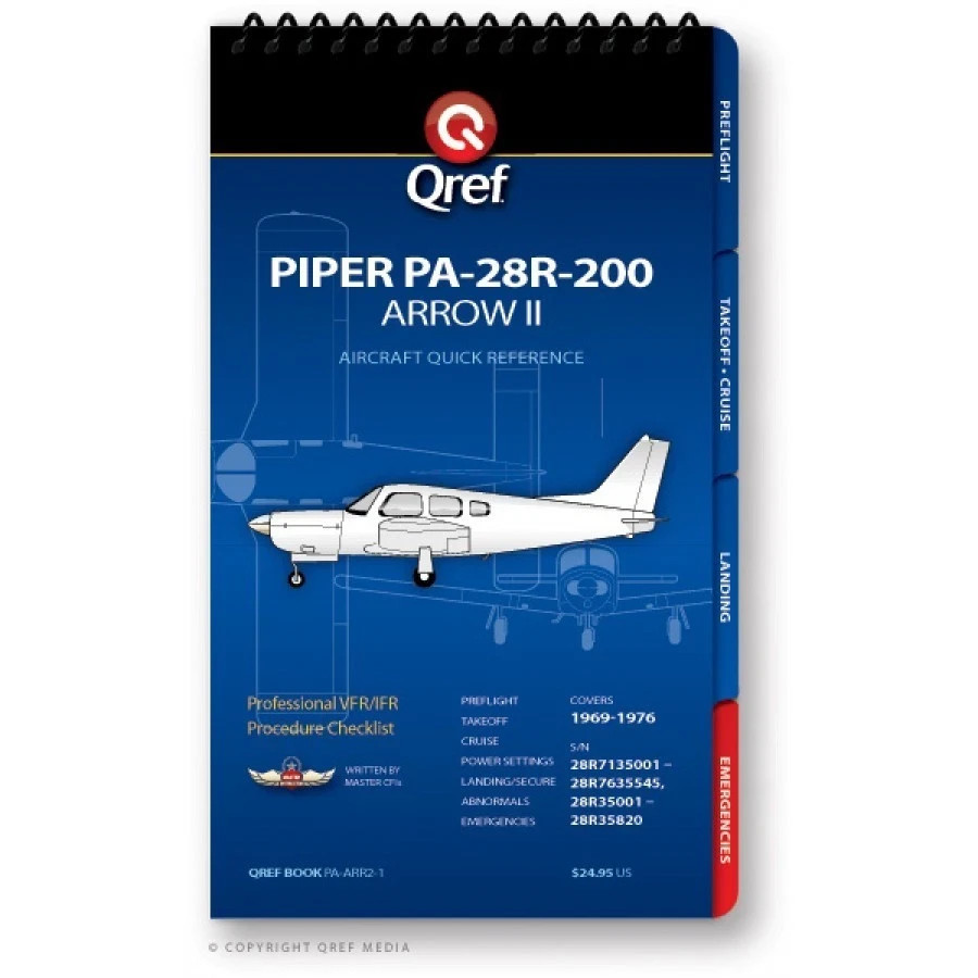 Piper Arrow II PA-28R-200 Qref Book Pilot Checklist QREF-PA-ARR2-1