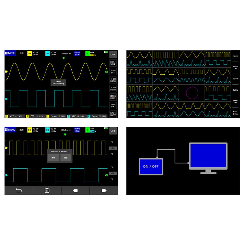 For FNIRSI Digital Tablet Oscilloscope 2CH 100MHz Mini 7" Touch Panel