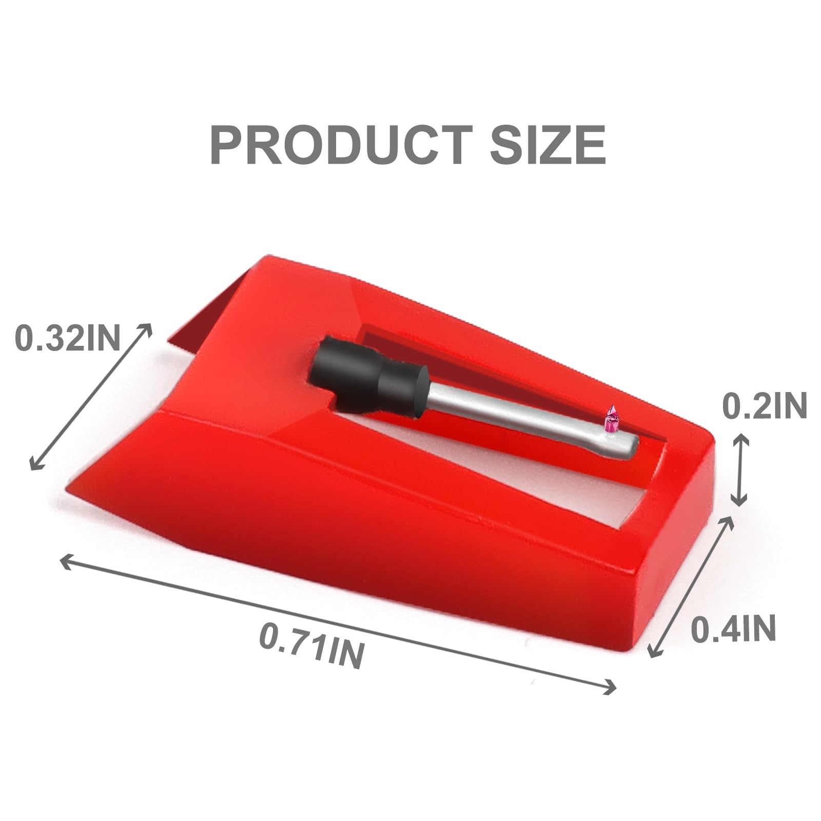 4Pcs Record Player Needle for Crosley, Victrola, ION, LP, Universal, red
