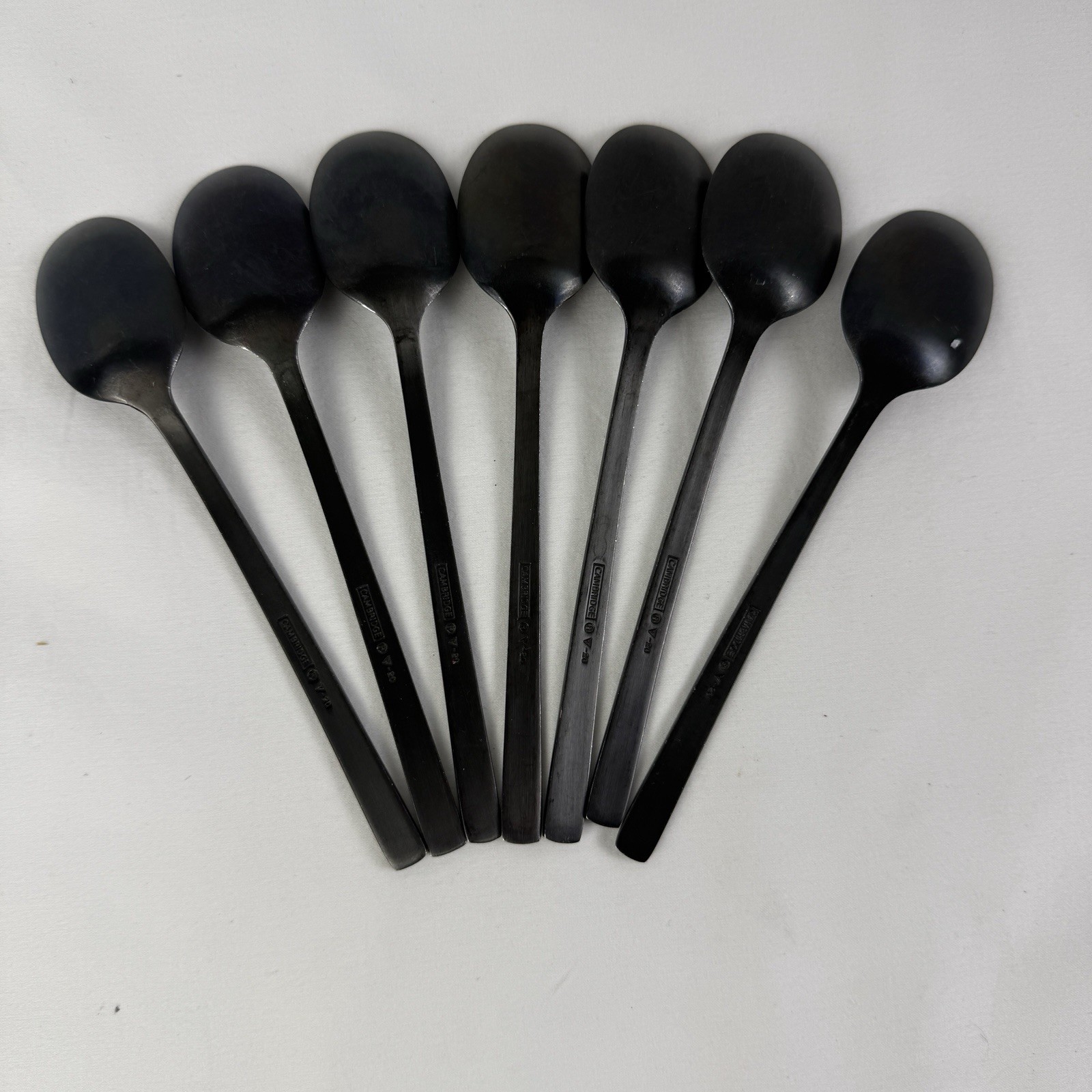 35 Piece Cambridge Cecil Black Satin Flatware Silverware Service For 7 Titanium