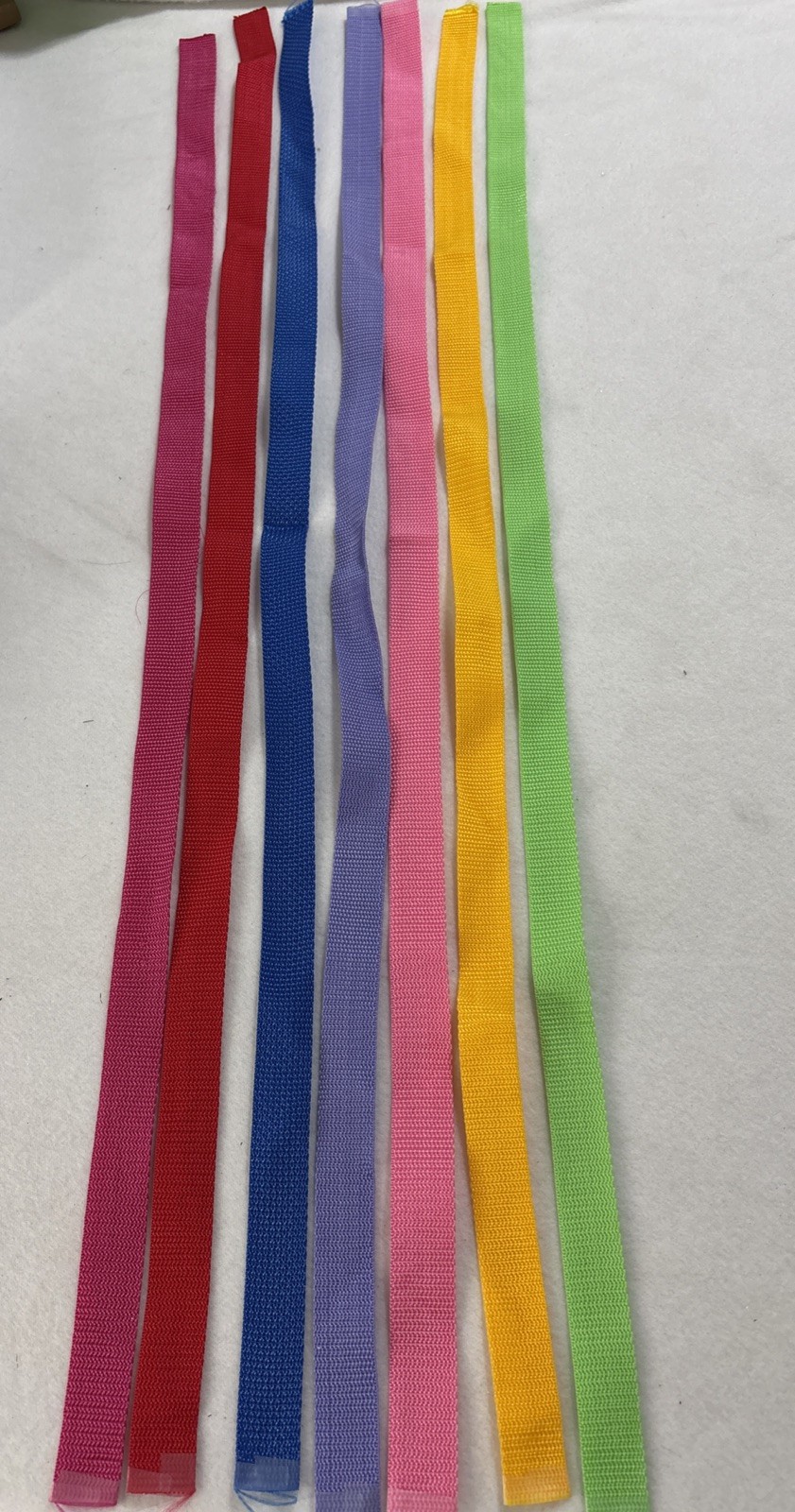 Polypropylene Webbing Scraps Set Of 7￼1”x36” Each