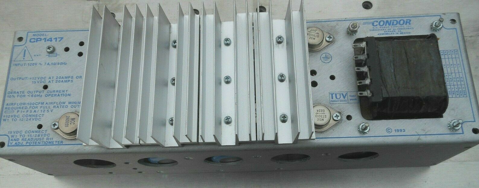 CONDOR CP1417 DC POWER SUPPLY 12 & 15 VDC   20 AMPS