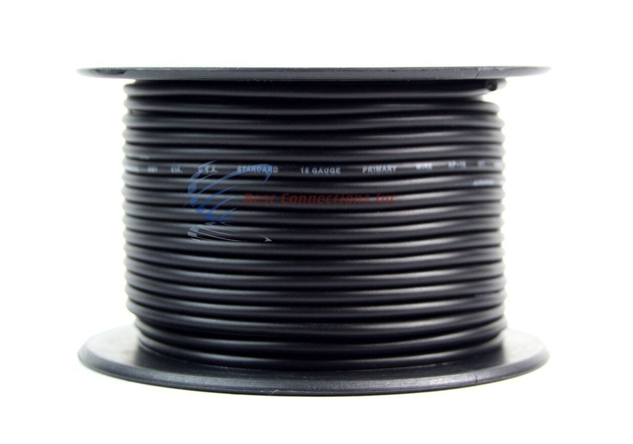 18 Ga Car Audio Primary Wire (100ft–Red, Black) Remote, Power/Ground Electrical