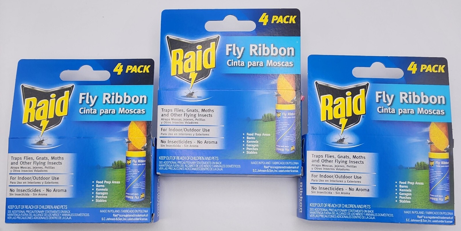 Pack Of 10 Fly Ribbon Insect Trap Sticky Glue Catcher Strip Traps Kitchen & Food