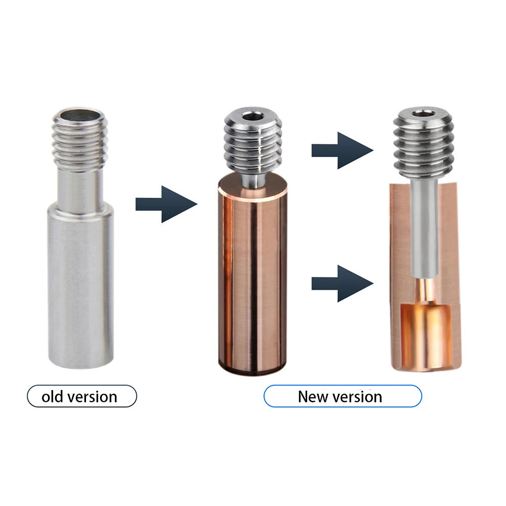 5PCS Updated Hotend Heat Break For FLSUN SR Q5 3D Printer Throat Copper Titanium
