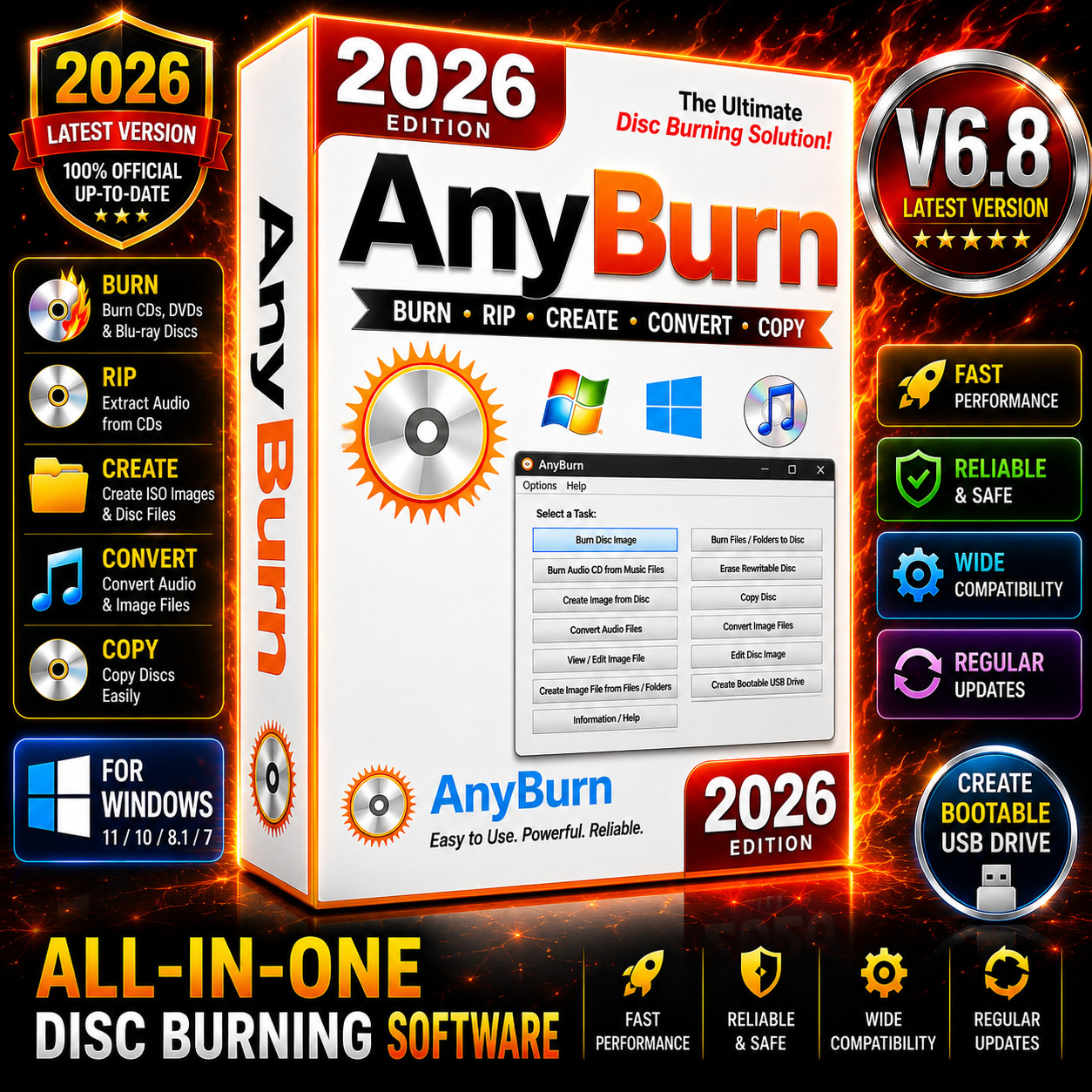 AnyBurn 2026 DVD CD & DVD Burning Software ~ Iso File / Writing on CD ~ V 6.8