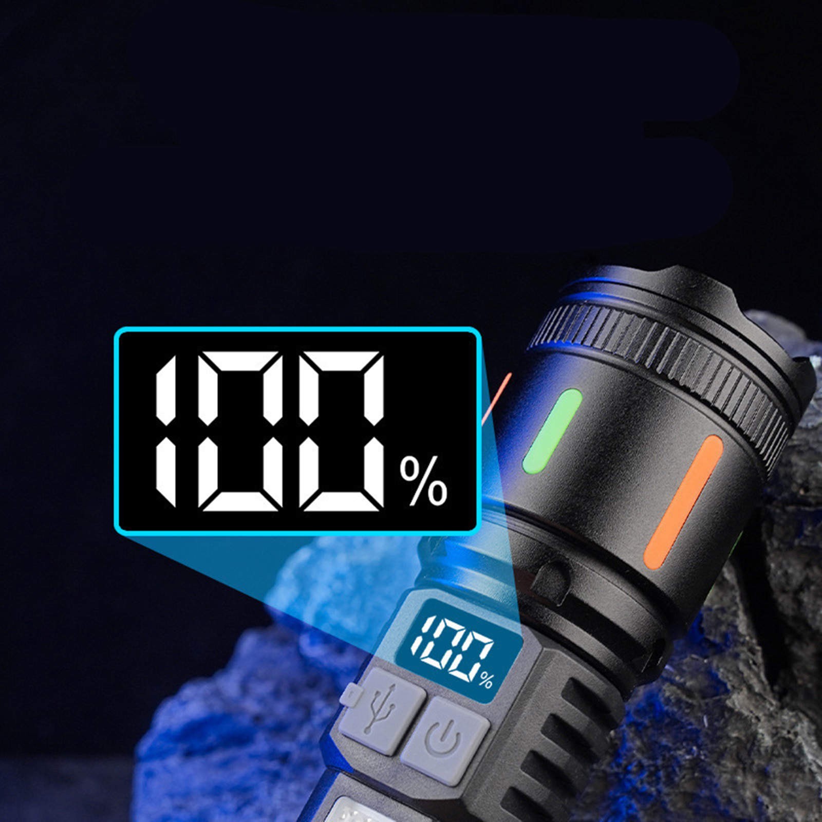 3000 Lumens Super Bright Tactical Flashlight Rechargeable 5 Modes Compact Design