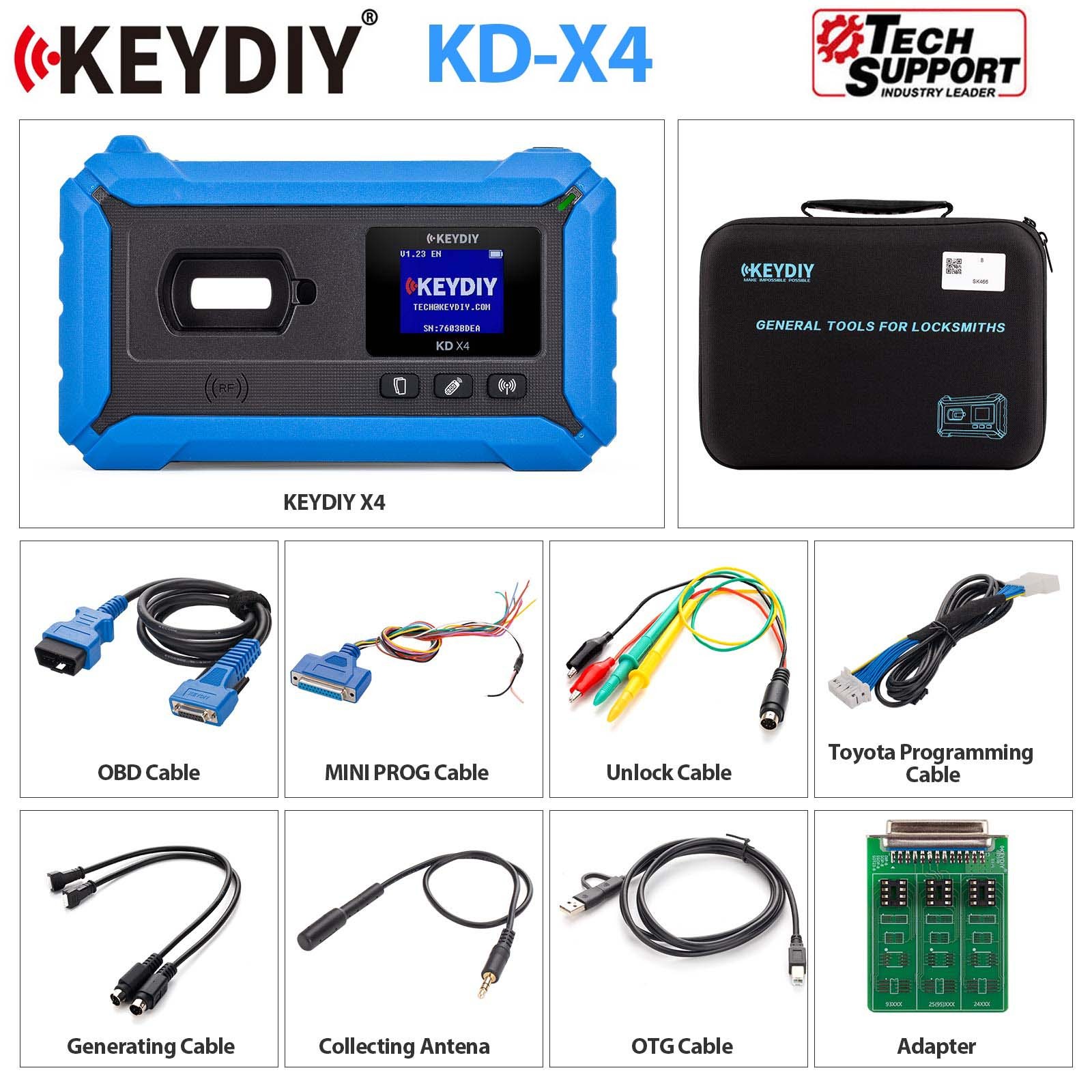 KEYDIY KD-X4 Tool Integrates Recognition Generation Copying Progarmming Matching