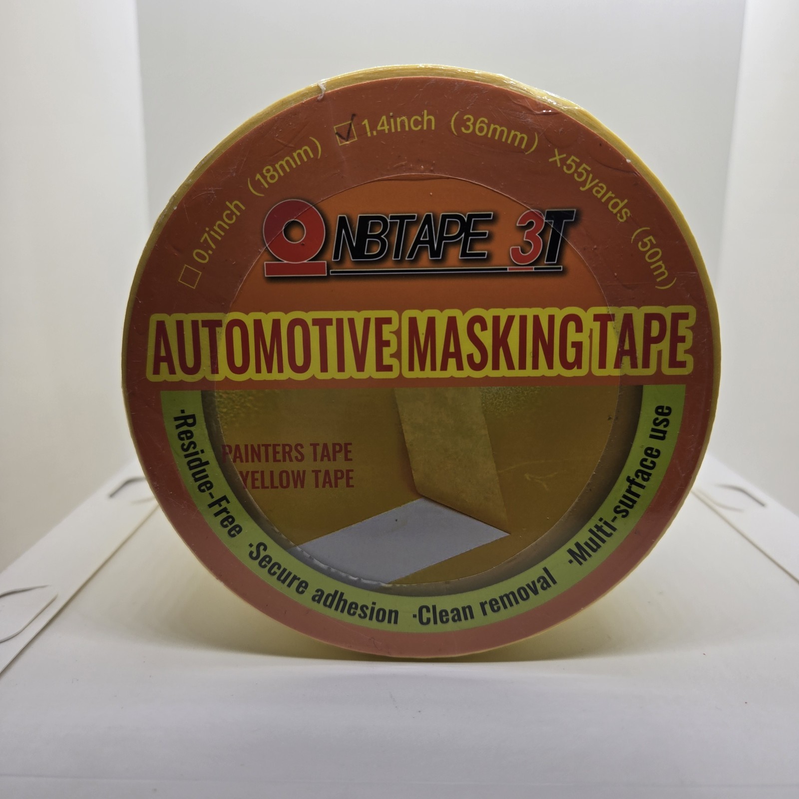 Automotive Masking Tape 4 Rolls 1.4 Inch X 55 Yards (50 m) Autobody Yellow