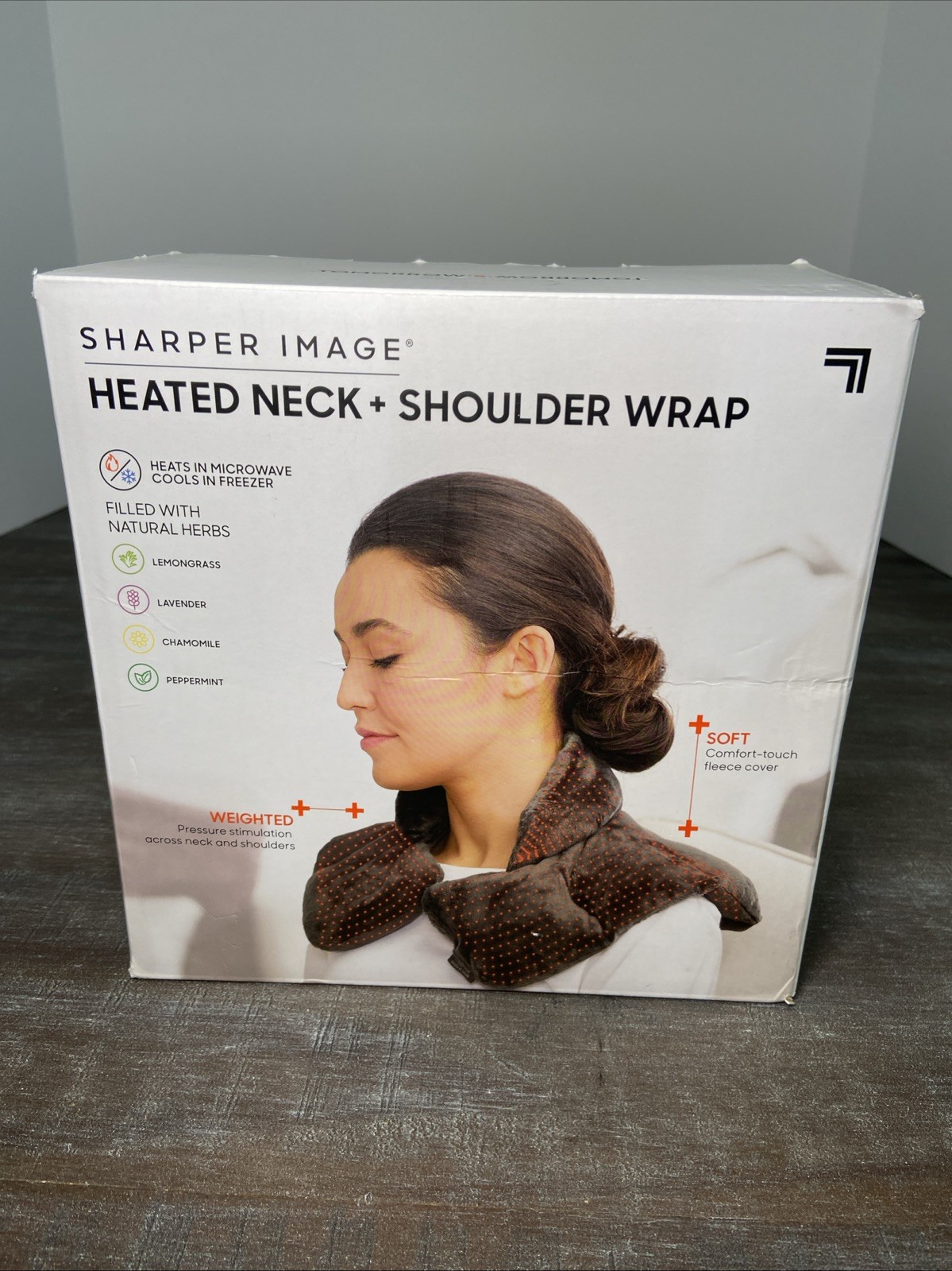 Sharper Image Heated Neck & Shoulder Wrap - Warm or Cold - Weighted New Sealed
