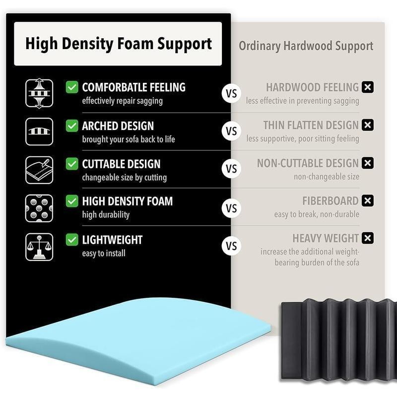 Couch Cushion Support Foam Repair Set Sagging Sofa Arched Design 3 Pack New