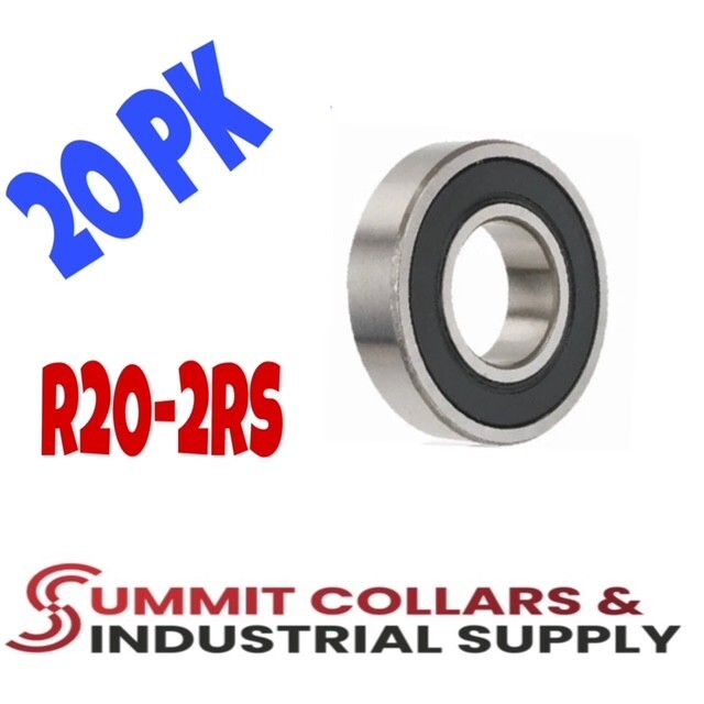 (20) R20-2RS PREMIUM DOUBLE SEALED BALL BEARING 1-1/4 ID X 2-1/4 OD X 1/2 WIDE