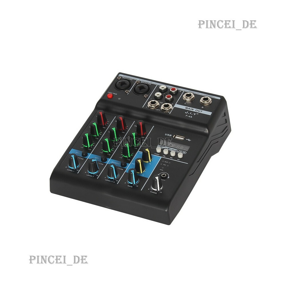 Bluetooth 4-way Tuning Table USB Audio DJ Mixer Perform Live Singing Recording