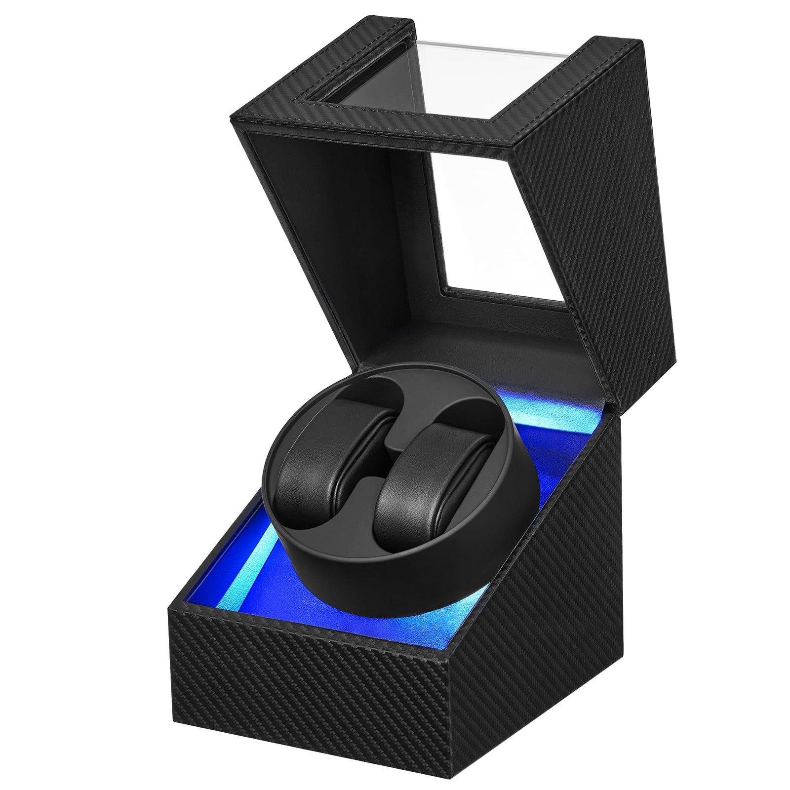 Automatic Watch Winder with LED Light - Double Watch Spinner, Quiet Motor,