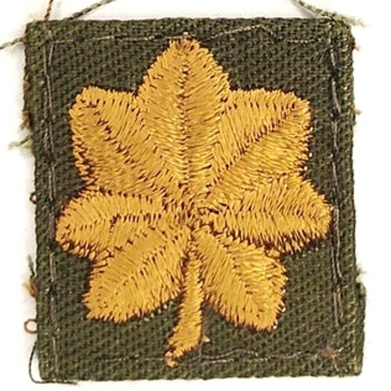 US Army Major O‑4 Subdued Gold Oak Leaf Patch ODG Twill Vintage Used