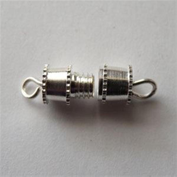 15mm x 5mm Silver Tone Screw In Barrel Clasps (20)