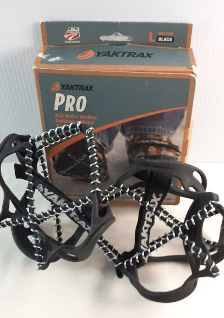 Yaktrax Pro Traction Cleats for Snow and Ice Large 11.5-13.5 Black