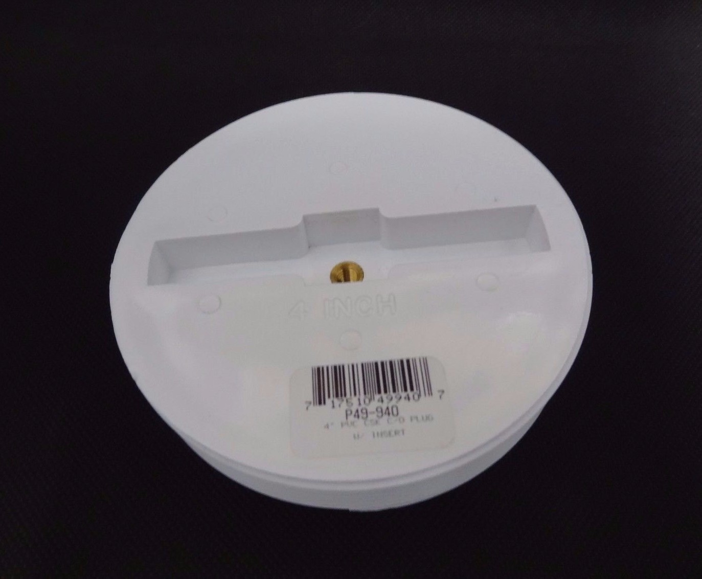 Jones Stephens P49940 White PVC Countersunk Cleanout Plug w/ Insert 4"  Lot of 2