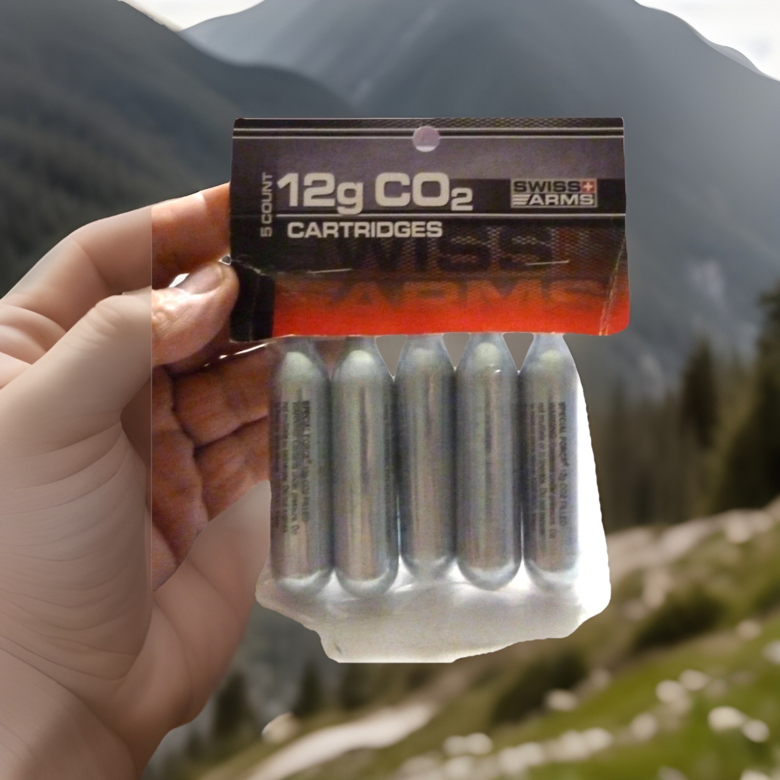 Swiss Arms 12g CO2 Replacement Cartridges - 5-Pack for Hunting and Recreation