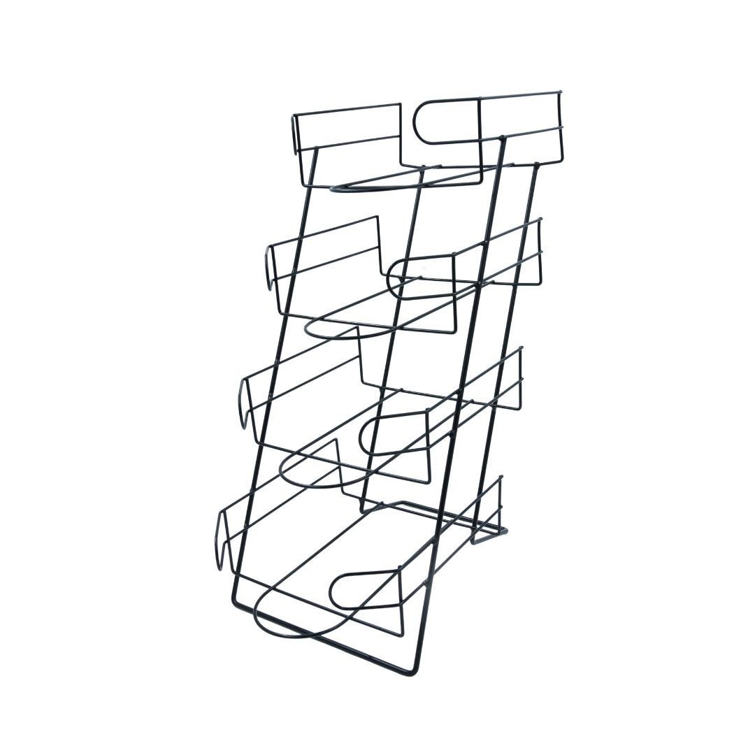 SSWBasics 4-Tier Black Countertop Hat Display Stand for Baseball Caps - Sleek