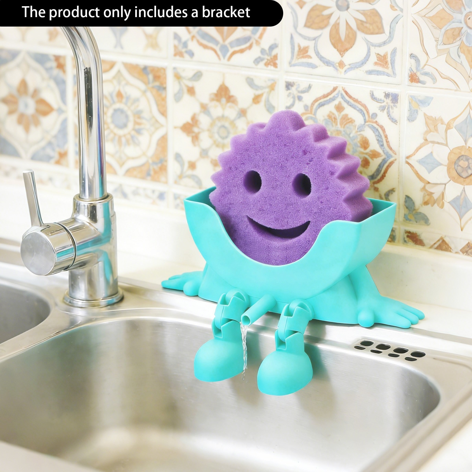 Hanging Sponge Holder with Drainage, Countertop Sponge Holder for Kitchen