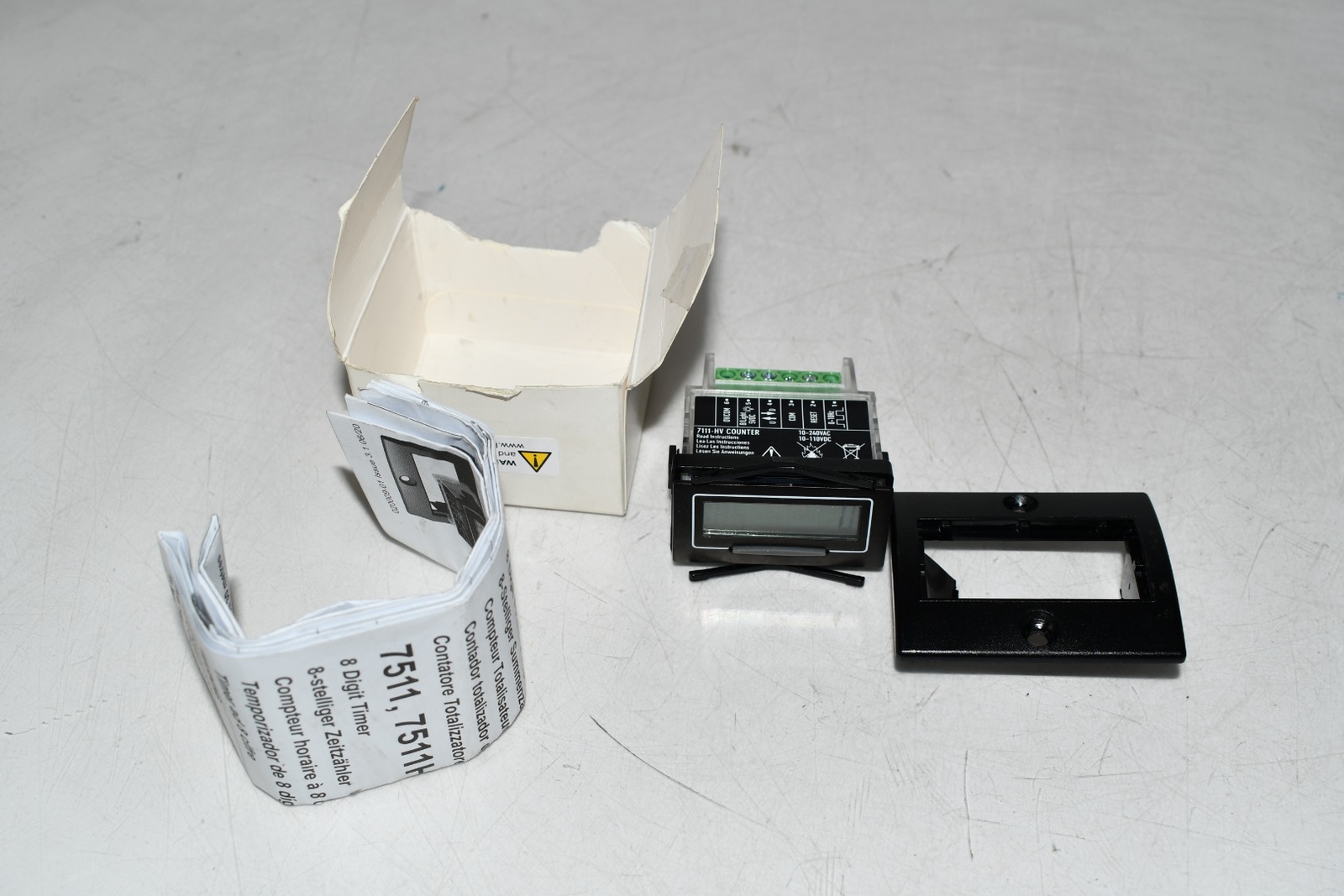 NEW Trumeter 7111HV electrical counter, 9mm 8-digit LCD, 5-110 VDC or 10-240 VAC