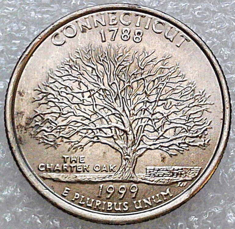 1999 P Connecticut Quarter Oak Tree Multi Errors