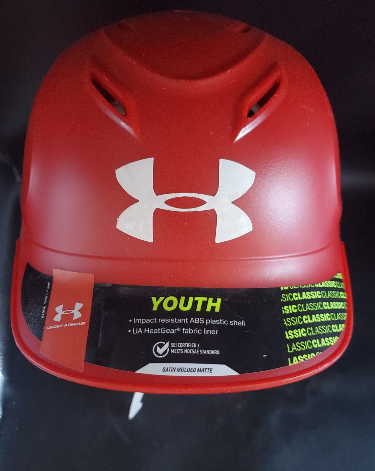 Under Armour Converge Batting Helmet Size Youth Solid Red Matte 5 7/8 - 6 3/4