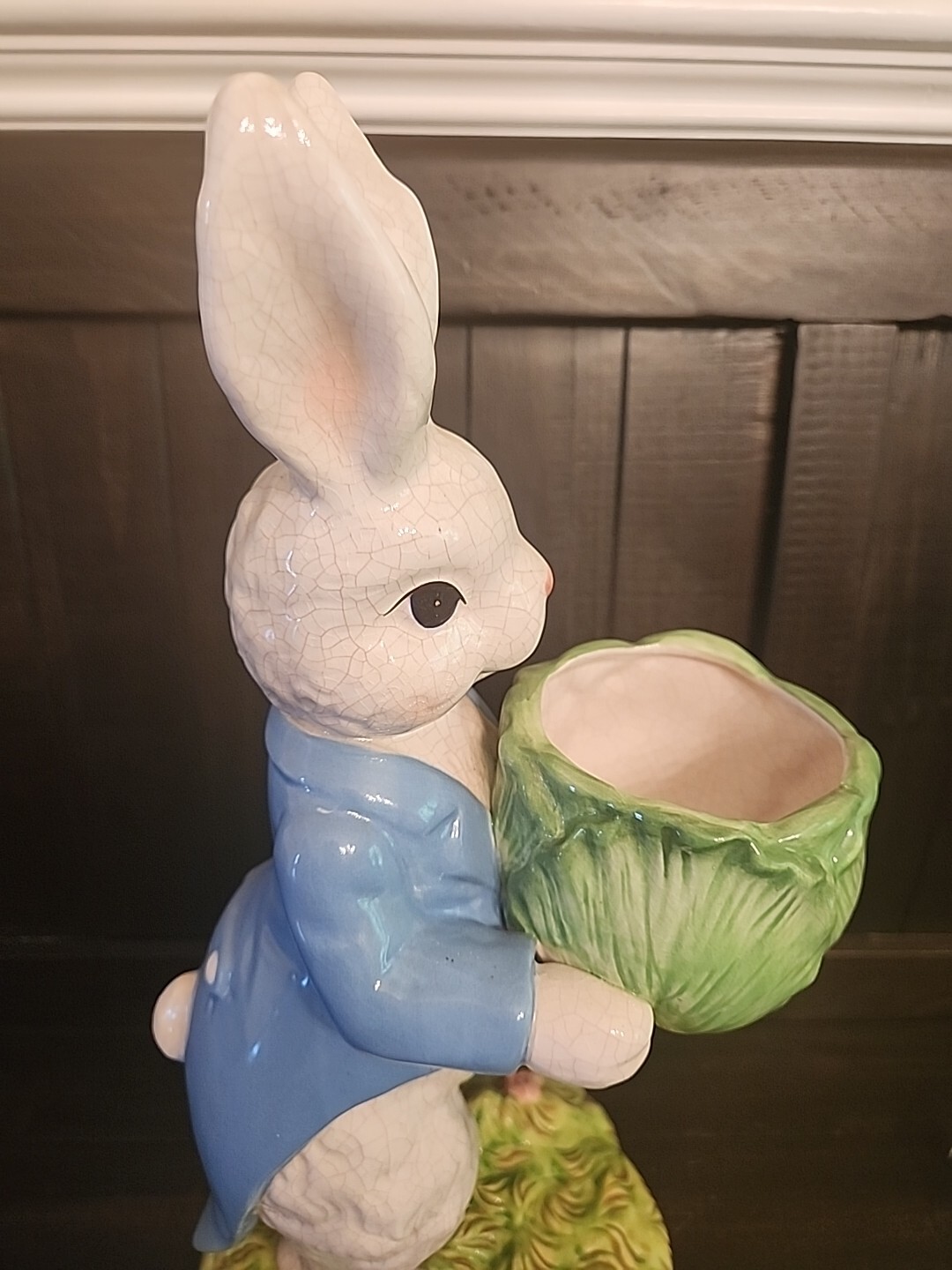 16" Easter Bunny Rabbit Ceramic Planter