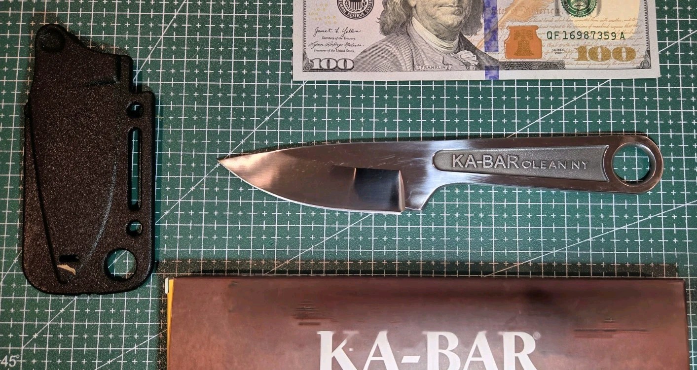 Ka-Bar Wrench Fixed Knife NEW  3" Blade 425 Carbon Steel One Piece