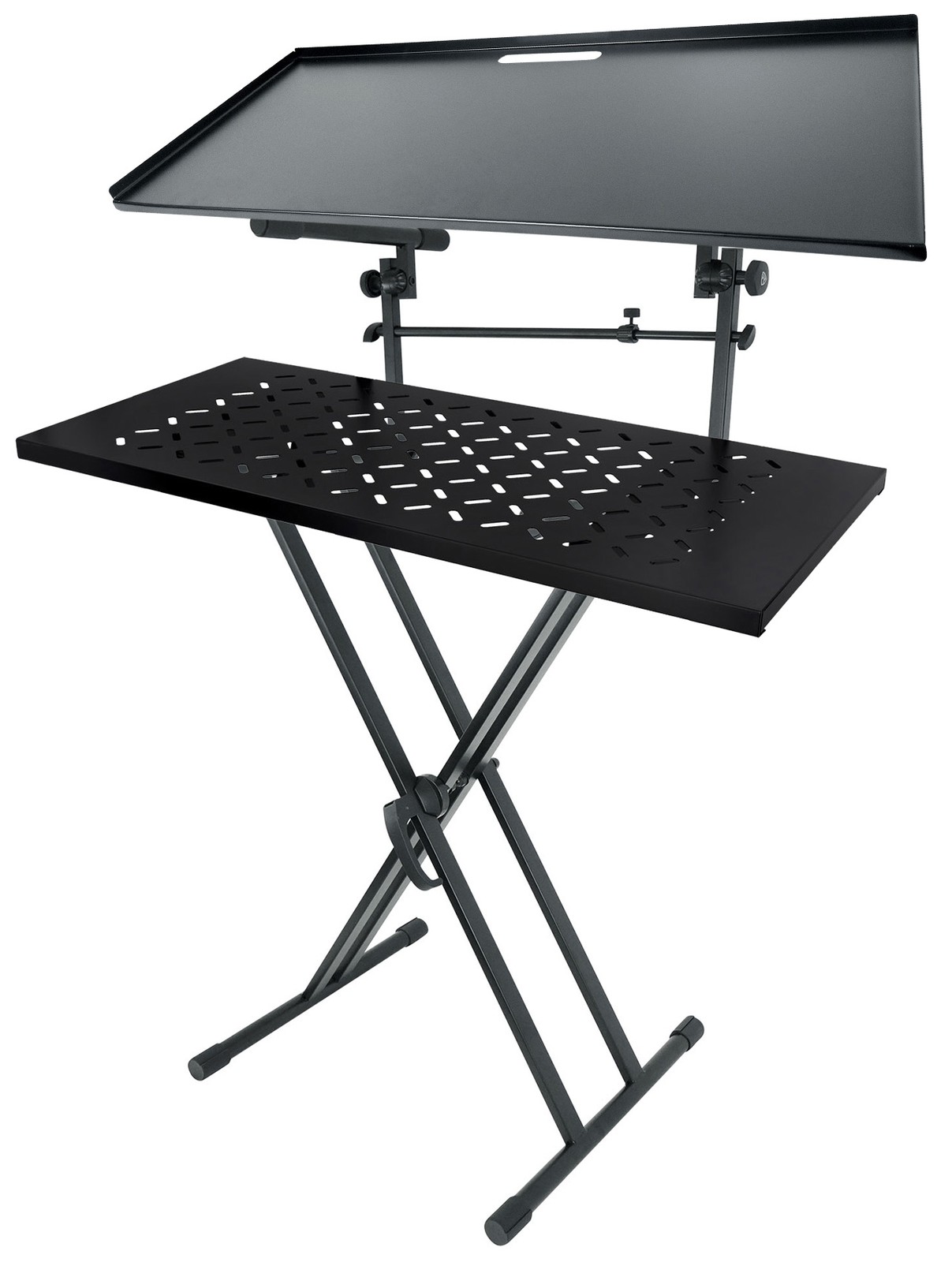 Rockville RKS42X 2-Tier X-Stand Keyboard or DJ Stand w/Quick Release+(2) Shelves