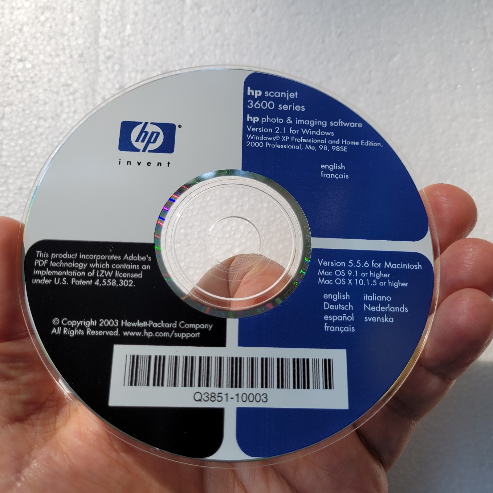 HP 3600 series ScanJet printer software CD - drivers utilities