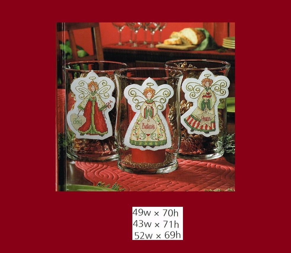 JOY, BELIEVE, PEACE ANGELS  CROSS STITCH PATTERNS  ONLY