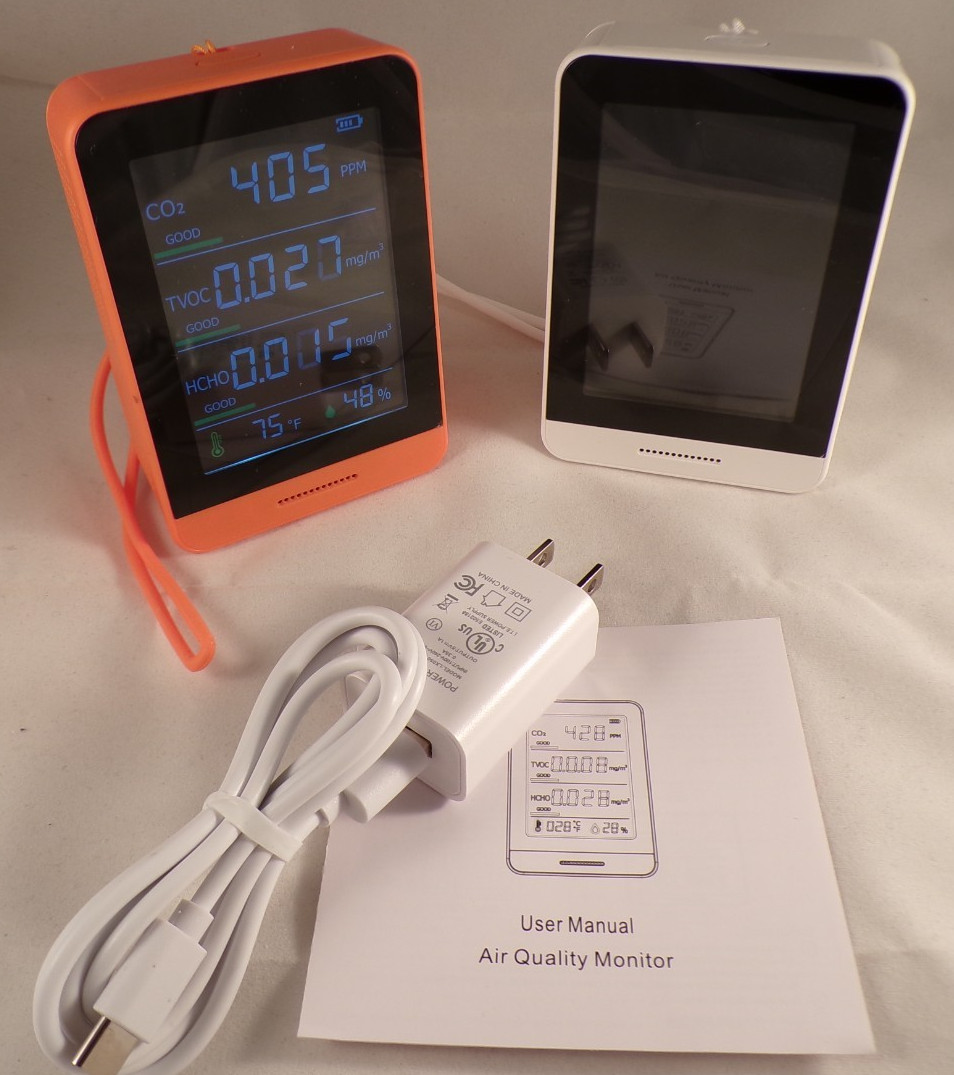 LCD Air Quality Monitor Meter Detector 5 IN 1 CO2 Temperature Humidity Tester