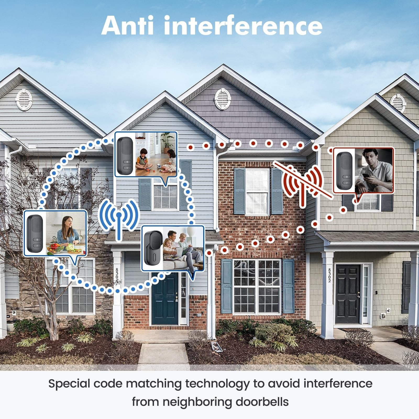 Hands Free Wireless Intercom Doorbell for Home Classroom, Wuloo Two-Way