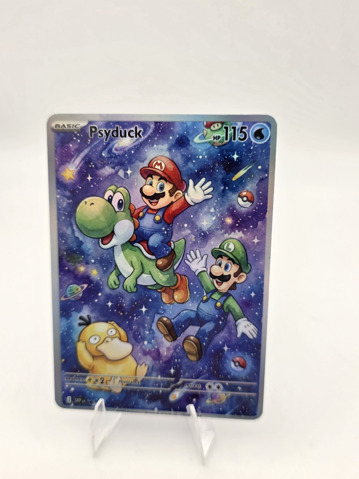CUSTOM FAN ART Psyduck Galaxy Space Holo Card