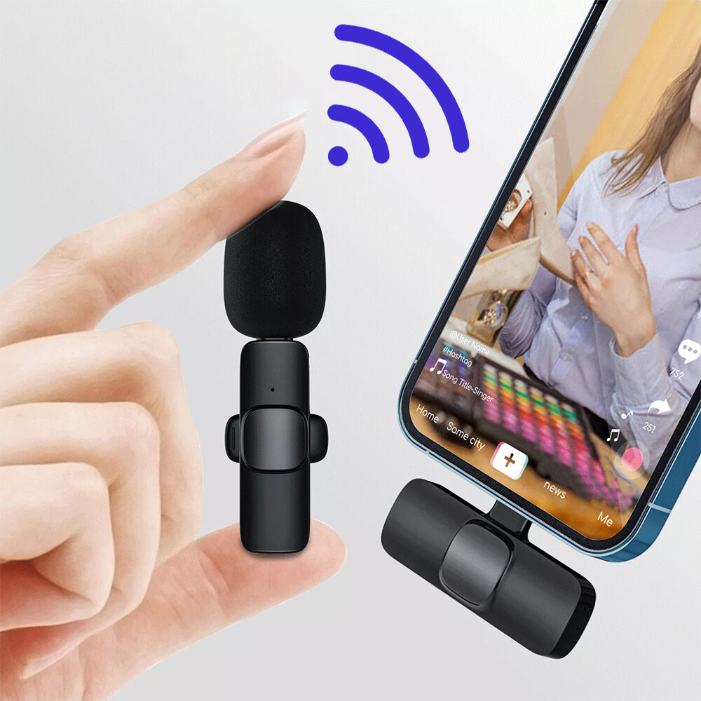 Wireless Lavalier Microphone Video Recording Mini Mic Live For iPhone/Android