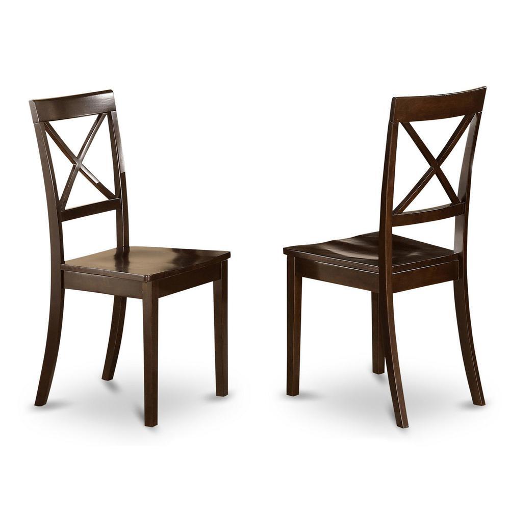 Boston X-Back Kitchen chair with Wood Seat, Set of 2