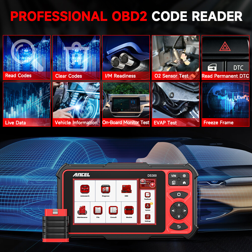 ANCEL DS300 OBD2 Scanner Car Diagnostics ECU Coding Programming Tool All system