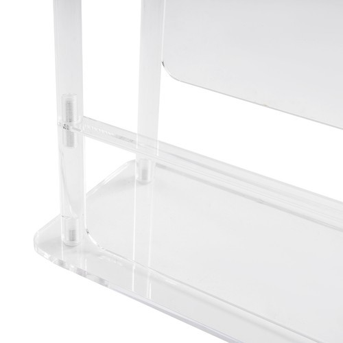 3-Tier Acrylic Side Table for Small Spaces with Magazine Holder