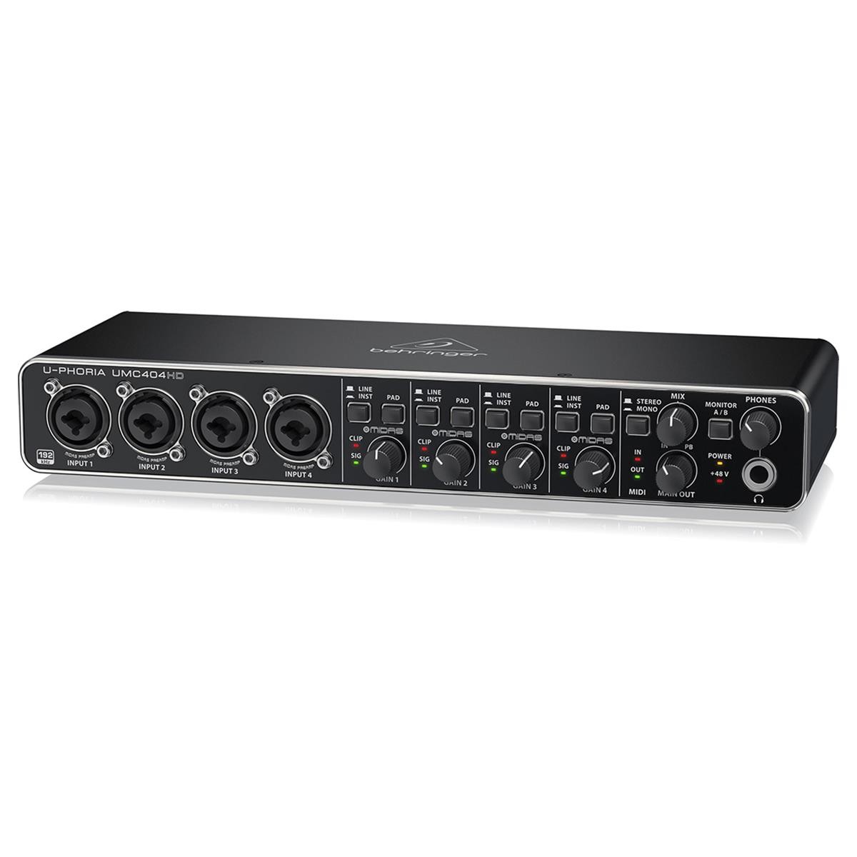 Behringer U-PHORIA UMC404HD USB 2.0 Audio Interface - Bundle With XLR Profession